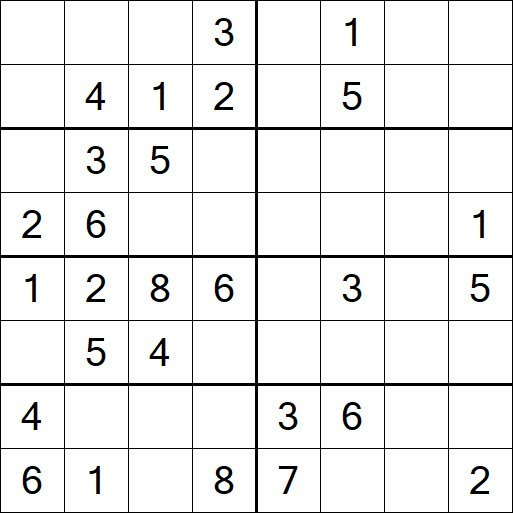 Sudoku 8x8 - Mittel