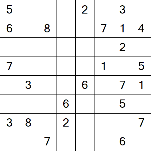 Sudoku 8x8 - Mittel