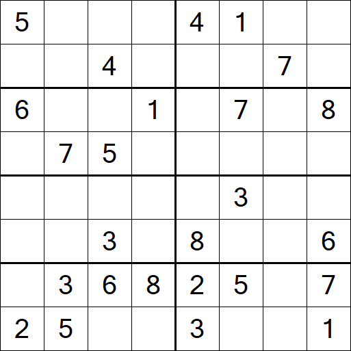 Sudoku 8x8 - Mittel
