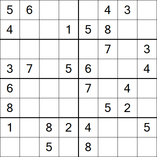 Sudoku 8x8 - Mittel
