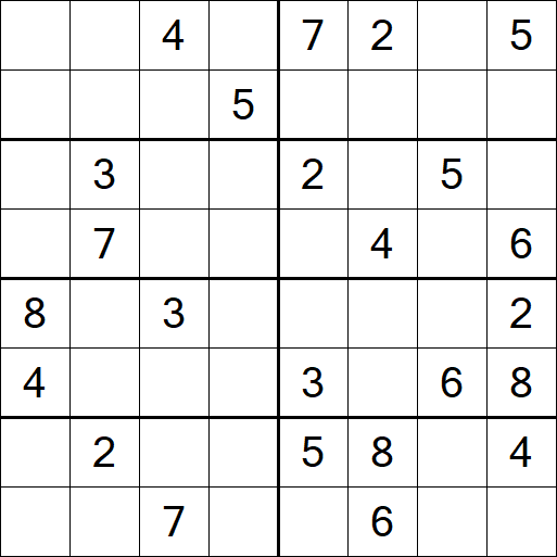 Sudoku 8x8 - Mittel