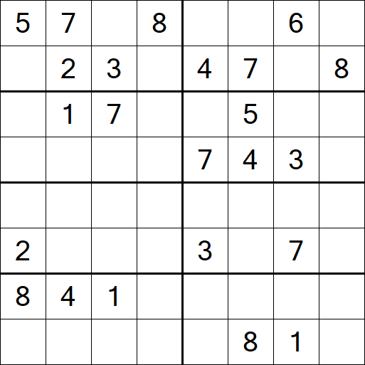 Sudoku 8x8 - Medium
