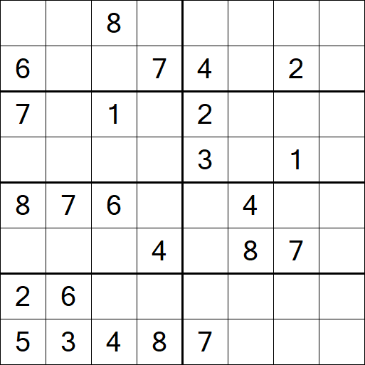 Sudoku 8x8 - Moyen