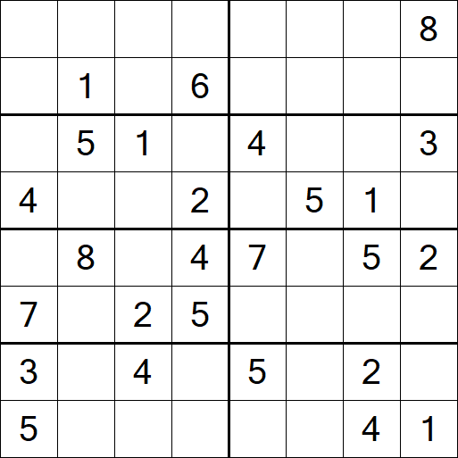 Sudoku 8x8 - Medio