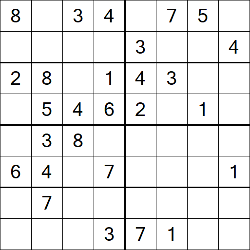 Sudoku 8x8 - Medio