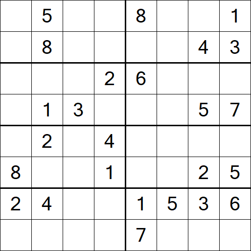 Sudoku 8x8 - Medium