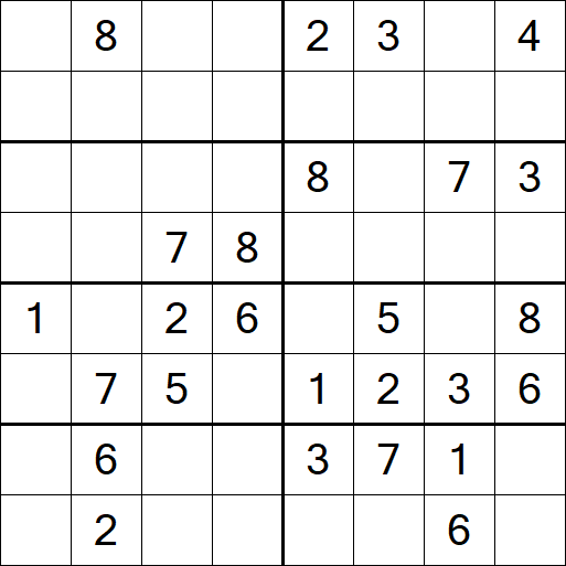 Sudoku 8x8 - Medium