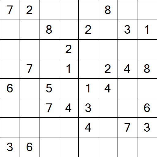Sudoku 8x8 - Medium