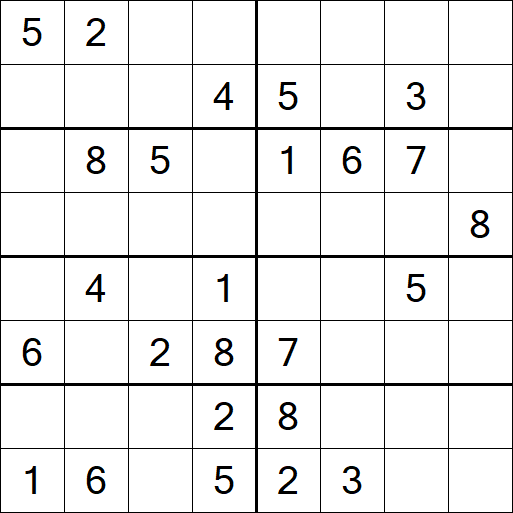 Sudoku 8x8 - Medium