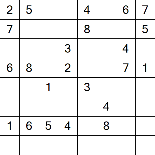 Sudoku 8x8 - Medium