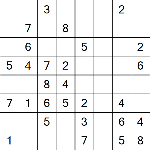 Sudoku 8x8 - Medium