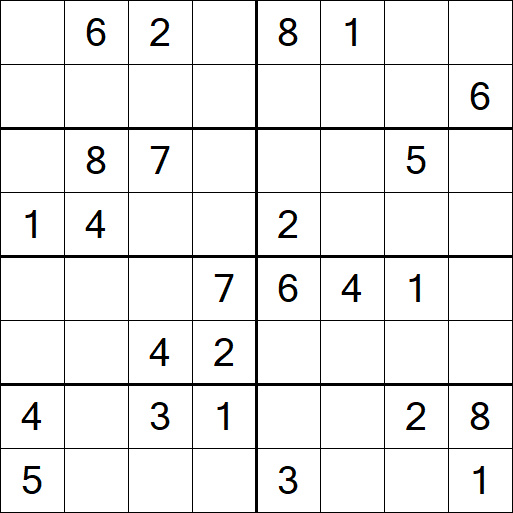 Sudoku 8x8 - Medium
