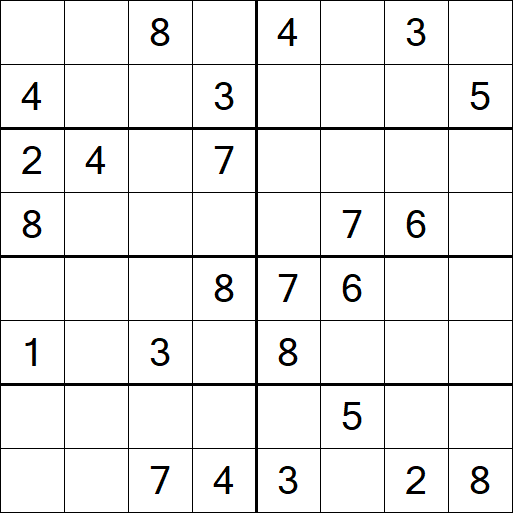 Sudoku 8x8 - Medium
