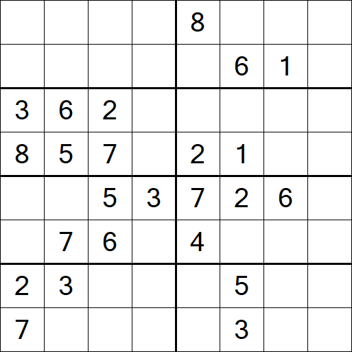 Sudoku 8x8 - Medium
