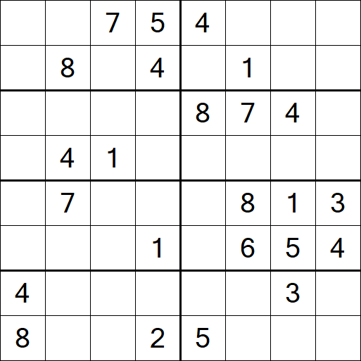 Sudoku 8x8 - Medium