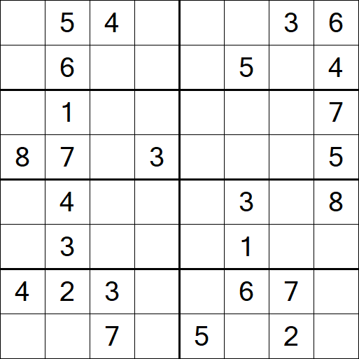 Sudoku 8x8 - Medium