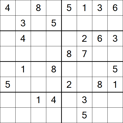 Sudoku 8x8 - Medium