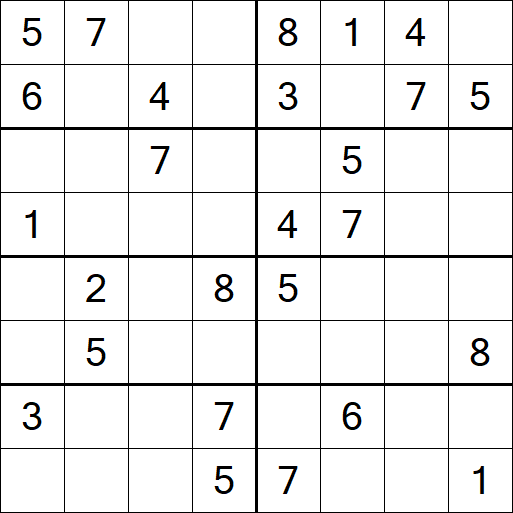 Sudoku 8x8 - Moyen