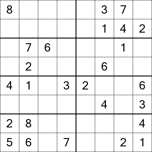 Sudoku 8x8 - Mittel