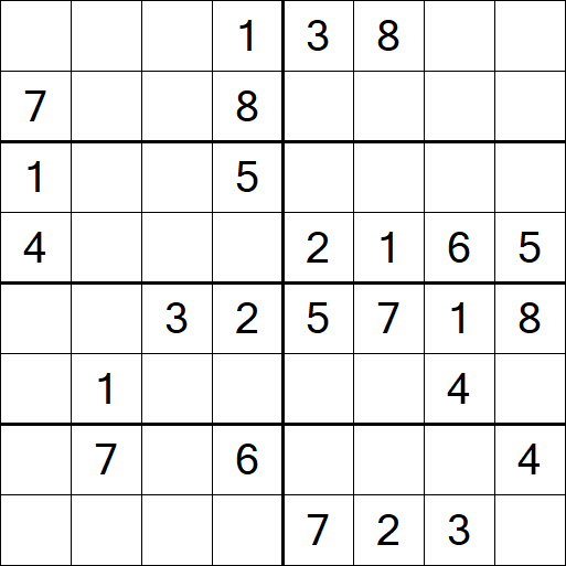 Sudoku 8x8 - Mittel