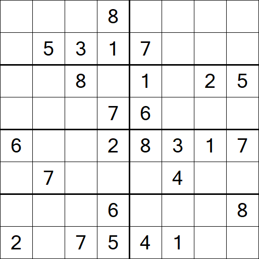 Sudoku 8x8 - Medium