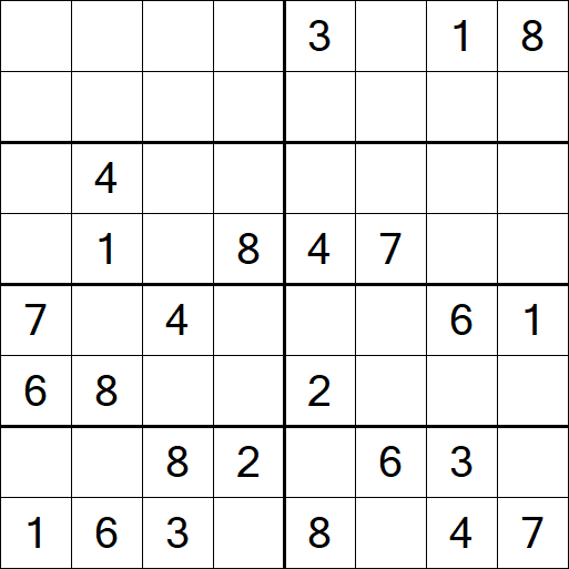 Sudoku 8x8 - Medium
