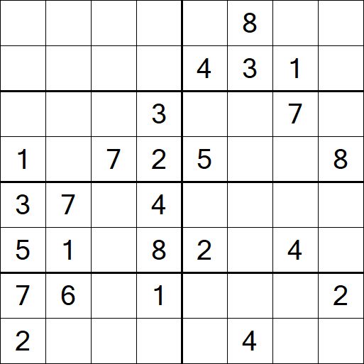 Sudoku 8x8 - Medium