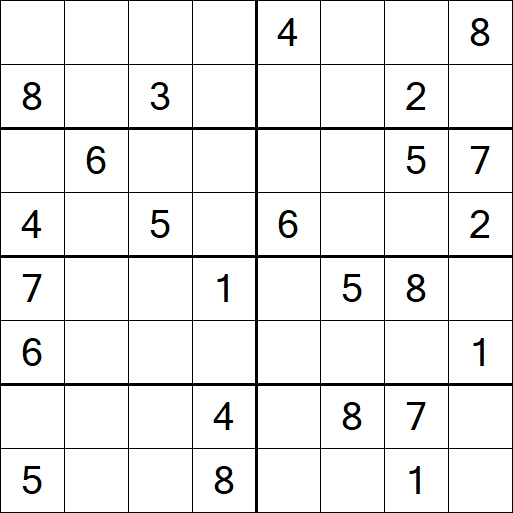 Sudoku 8x8 - Medio