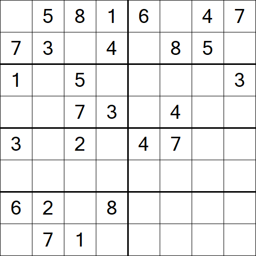 Sudoku 8x8 - Medio