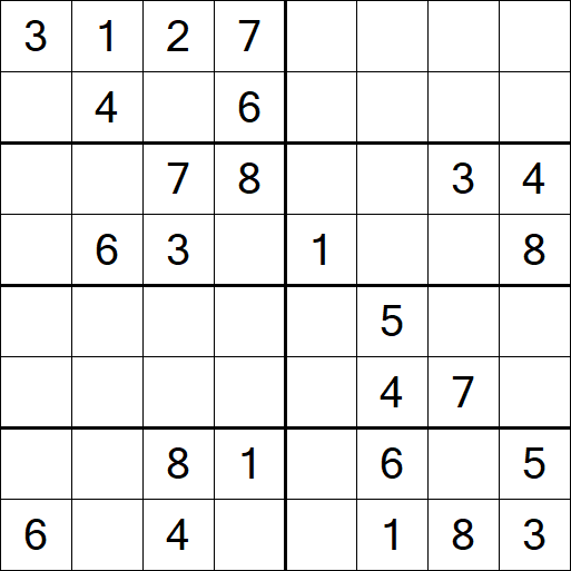 Sudoku 8x8 - Medio