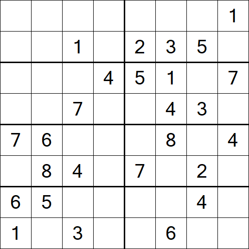 Sudoku 8x8 - Medio