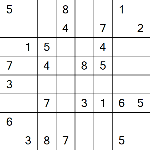 Sudoku 8x8 - Medio