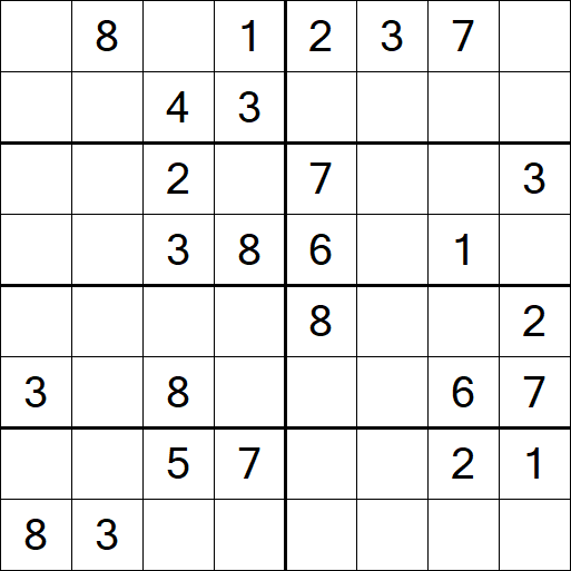 Sudoku 8x8 - Medio