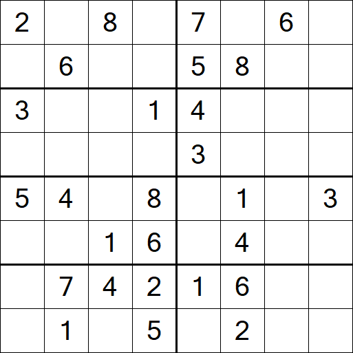 Sudoku 8x8 - Medium