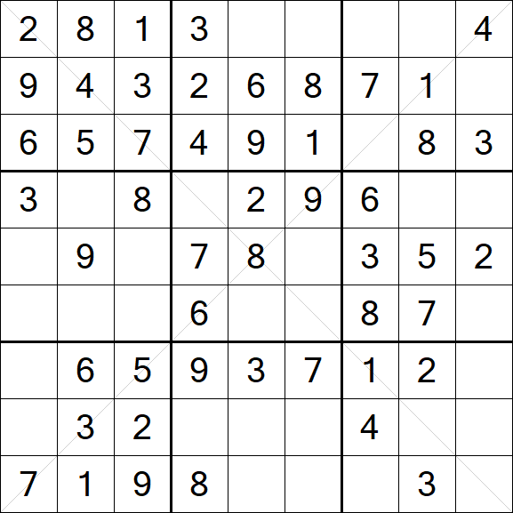 Sudoku X - Easy