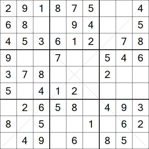 Sudoku X - Easy