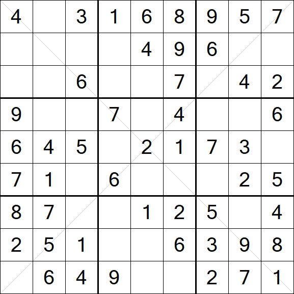 Sudoku X - Easy