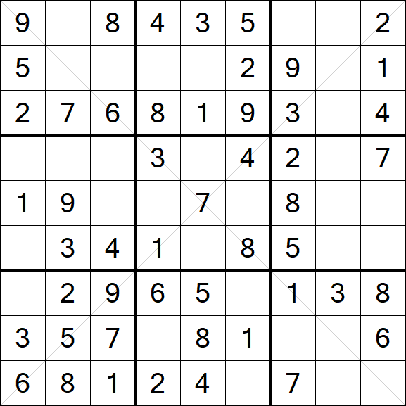 Sudoku X - Easy