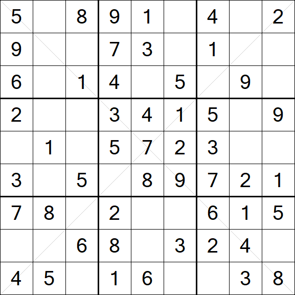 Sudoku X - Easy