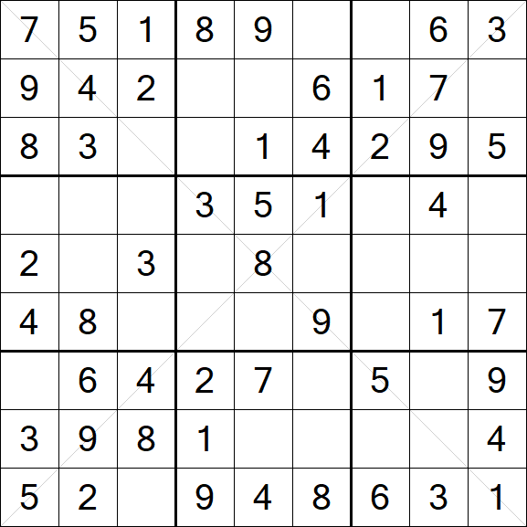 Sudoku X - Easy
