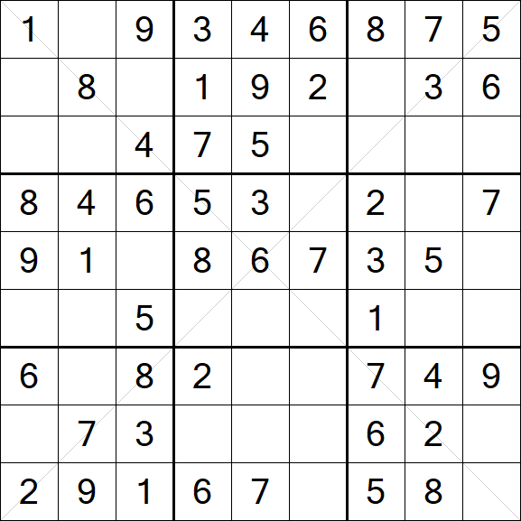 Sudoku X - Fácil