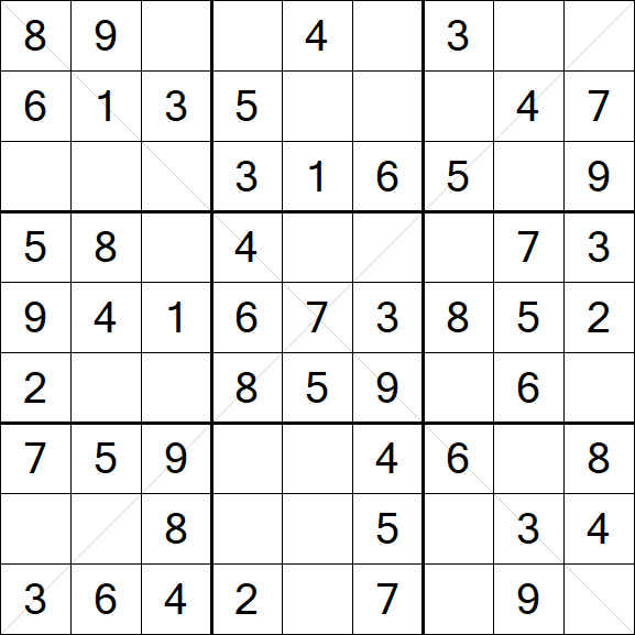 Sudoku X - Fácil