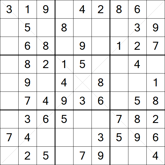 Sudoku X - Simple