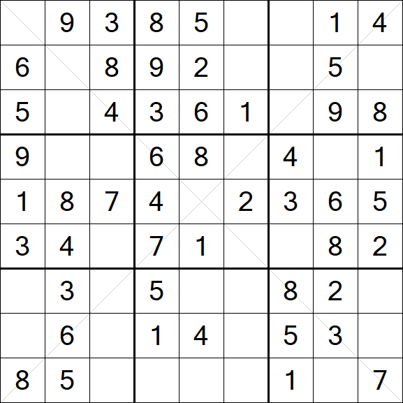 Sudoku X - Simple
