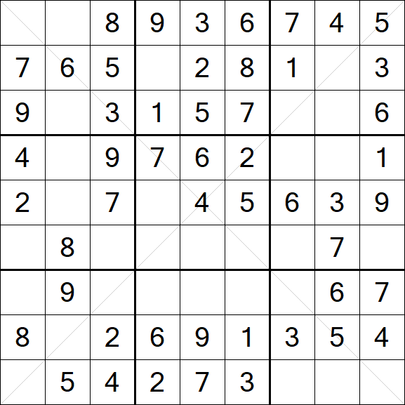 Sudoku X - Fácil