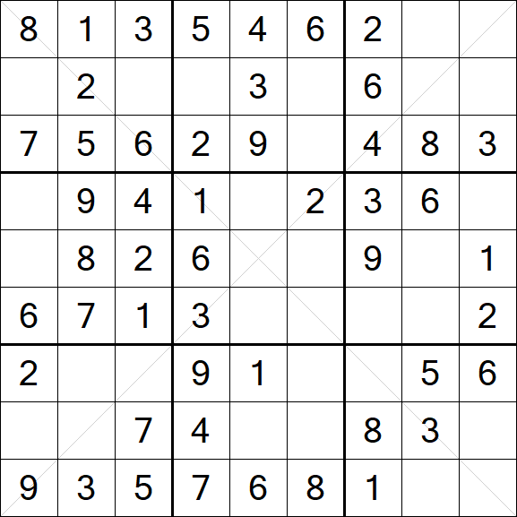 Sudoku X - Easy