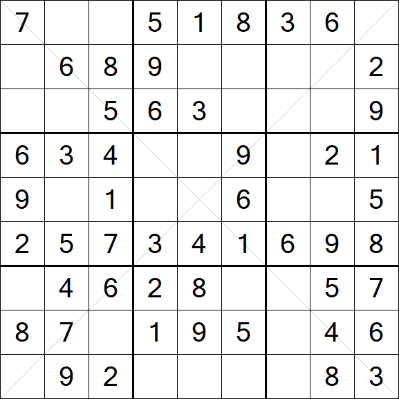 Sudoku X - Einfach