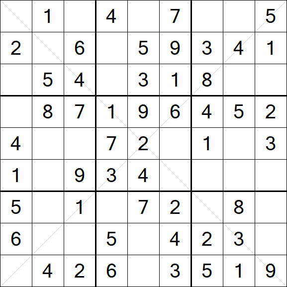 Sudoku X - Einfach