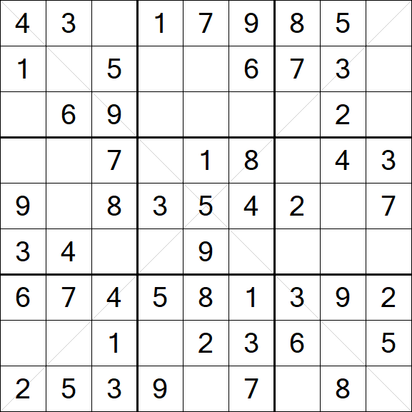 Sudoku X - Fácil