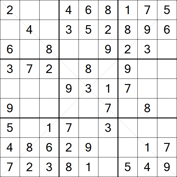 Sudoku X - Fácil